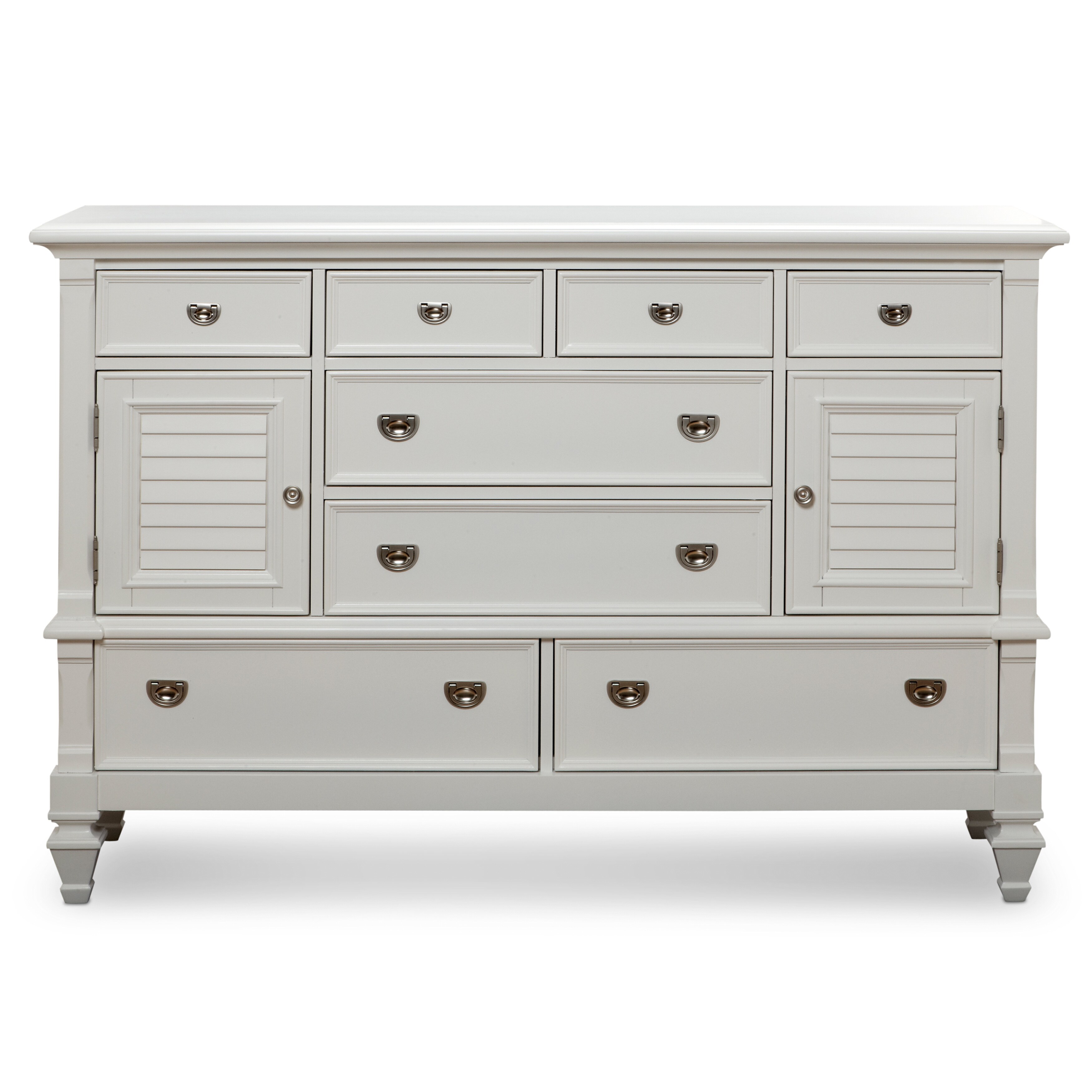 Shop Art Van Breeze White 8 Drawer 2 Door Dresser Free Shipping