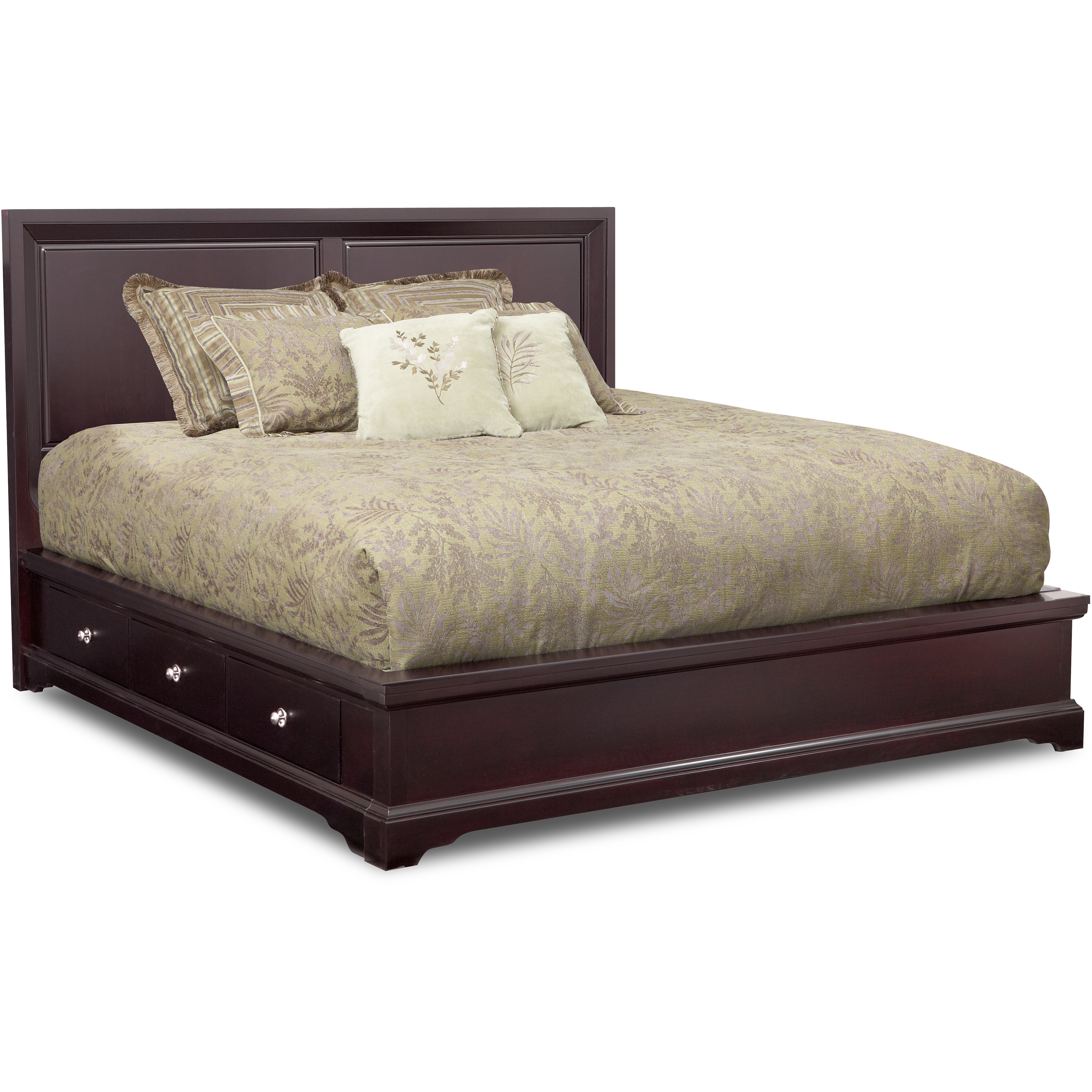 Art Van Orleans Merlot King 2 Storage Bed Overstock 9947633