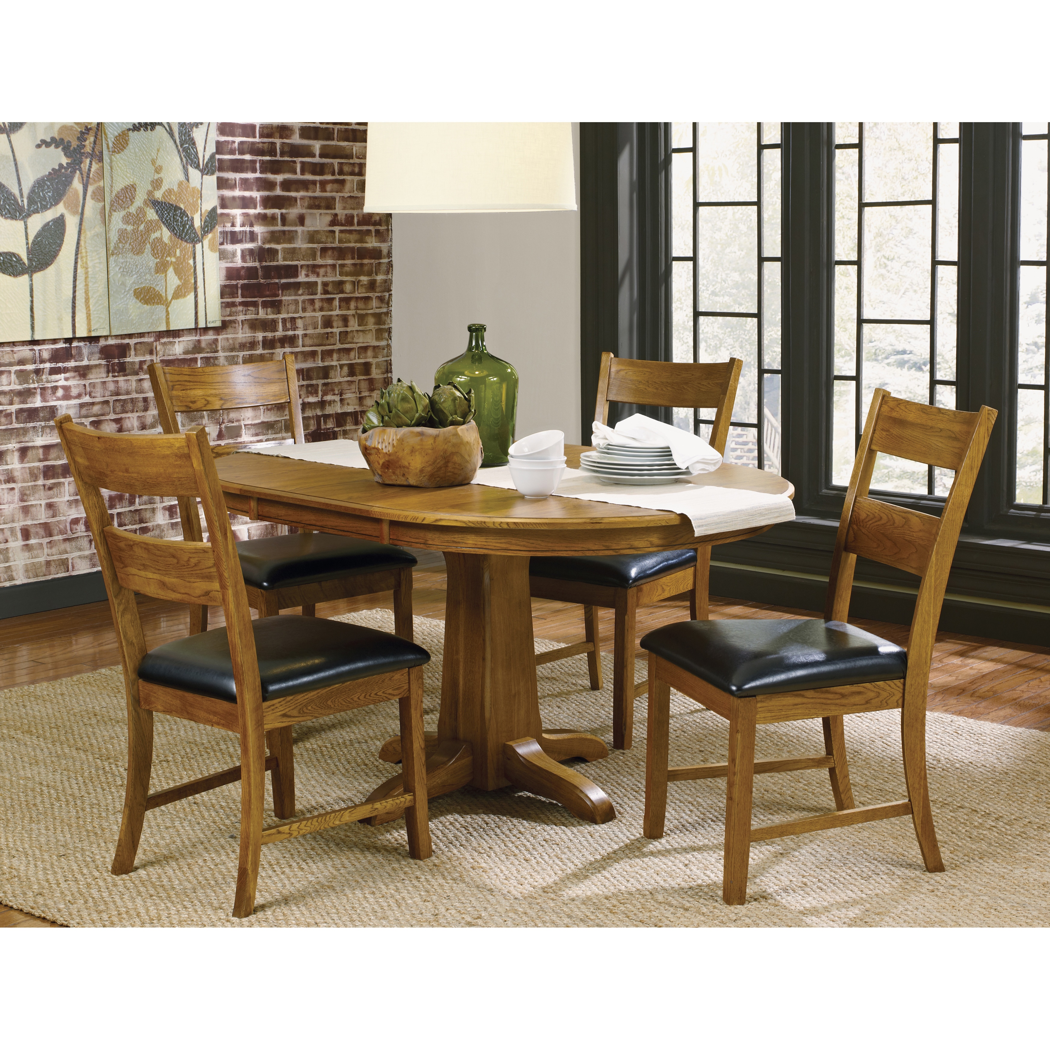 Art Van 5 Piece Pedestal Dining Set Overstock 9947653