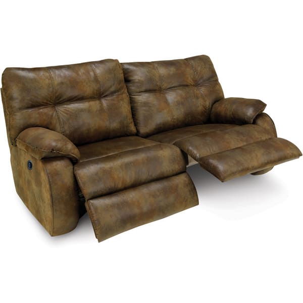 Shop Art Van Dodger Brown Faux Leather Reclining Sofa Free
