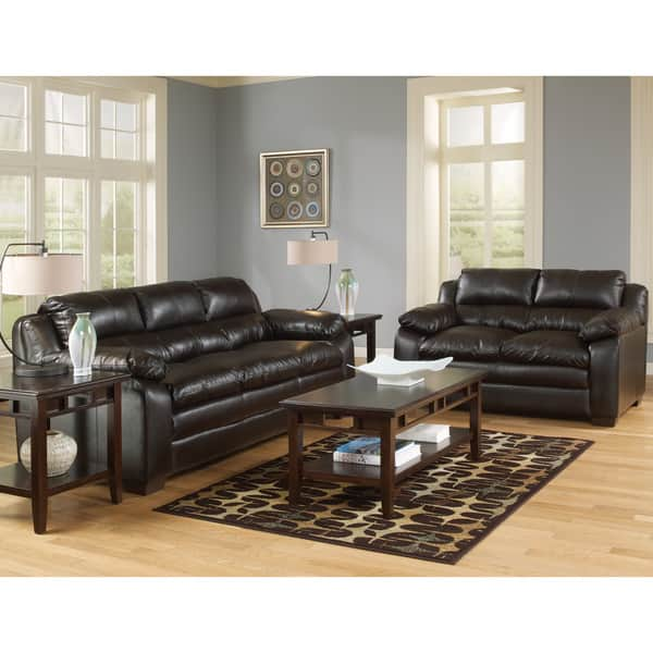 Shop Art Van Maddox Espresso Sofa And Loveseat Set Free