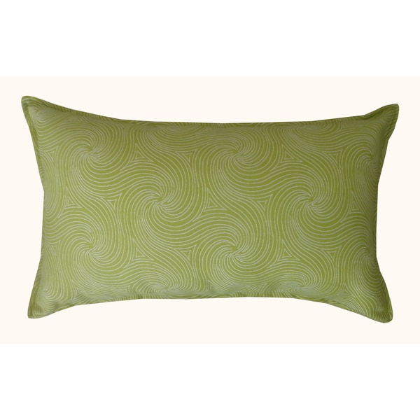 Jiti Green Swirl Patterned Sunbrella Outdoor Throw Pillow - 12 x 20 - 12 x 20. Opens flyout.