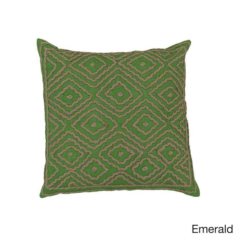 Beth Lacefield: Lynch 18-inch Decorative Geometric Throw Pillow - Down - Emerald