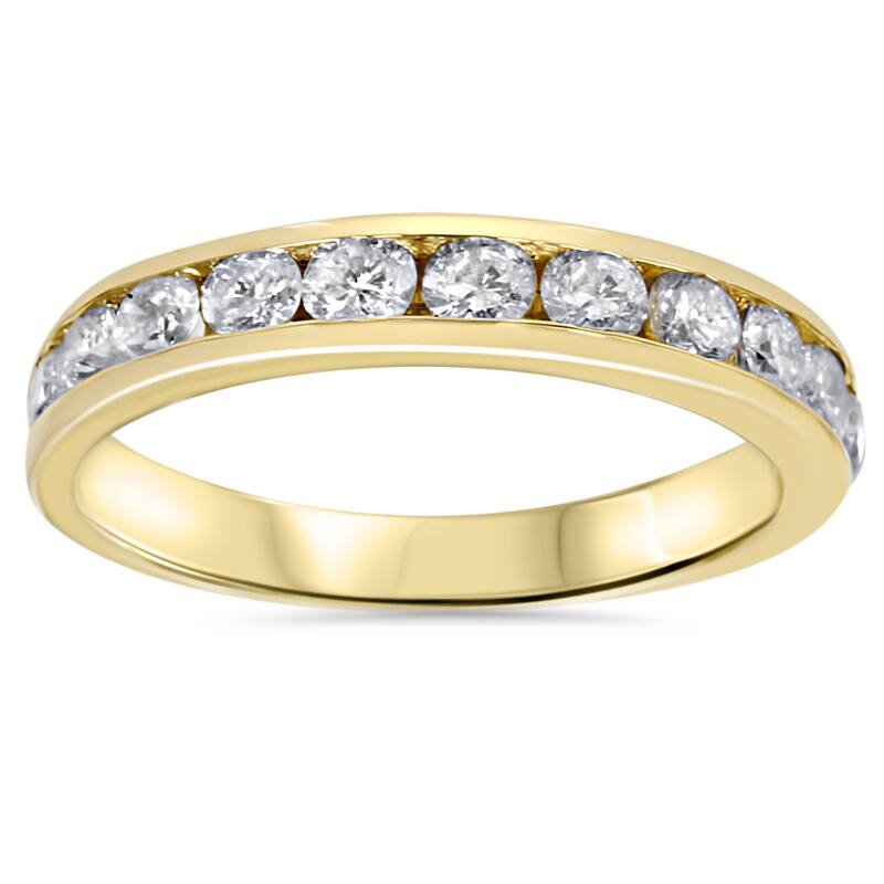 14k Yellow Gold 1ct TDW Channel-set Diamond Wedding Band - 4.5