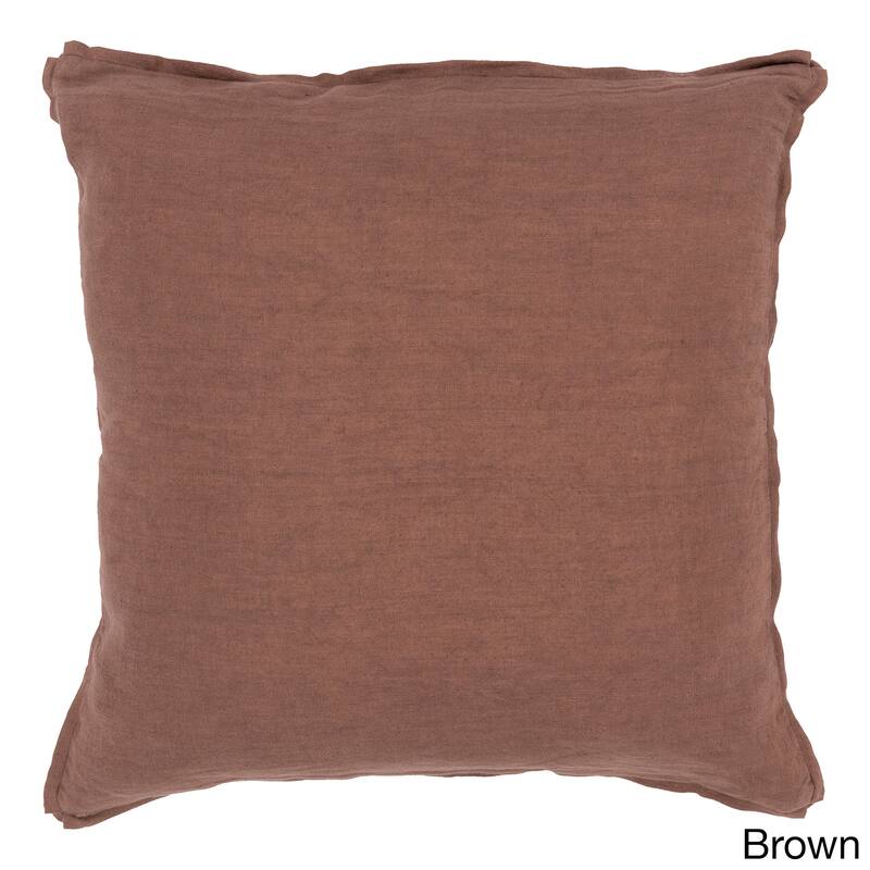 Daltrey 18-inch Solid Decorative Feather Down or Polyester Filled Throw Pillow - Down - Brown