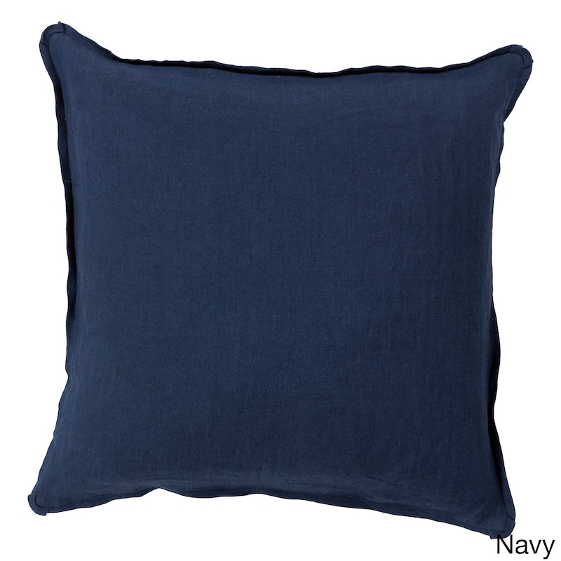 Daltrey 18-inch Solid Decorative Feather Down or Polyester Filled Throw Pillow - Down - Navy