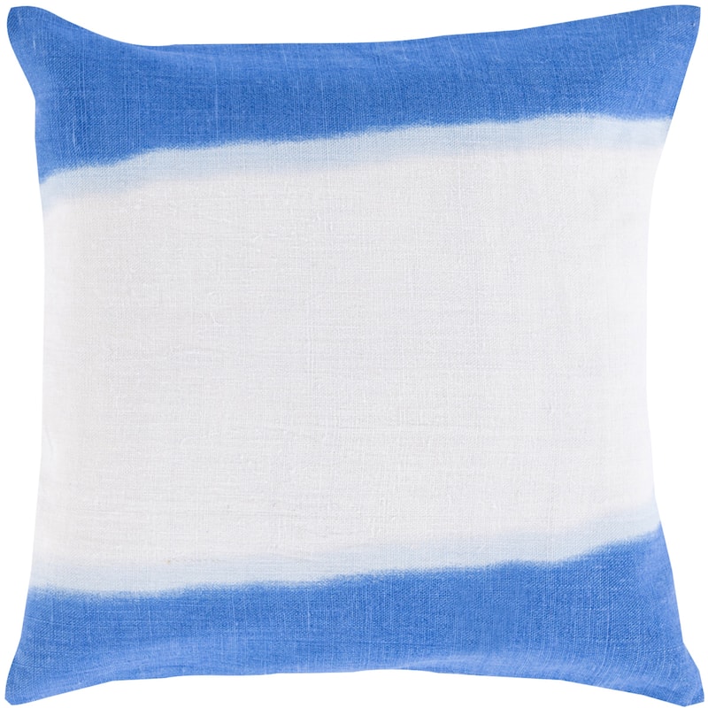Benson 18-inch Decorative Stripe Throw Pillow - Feather Down - Blue