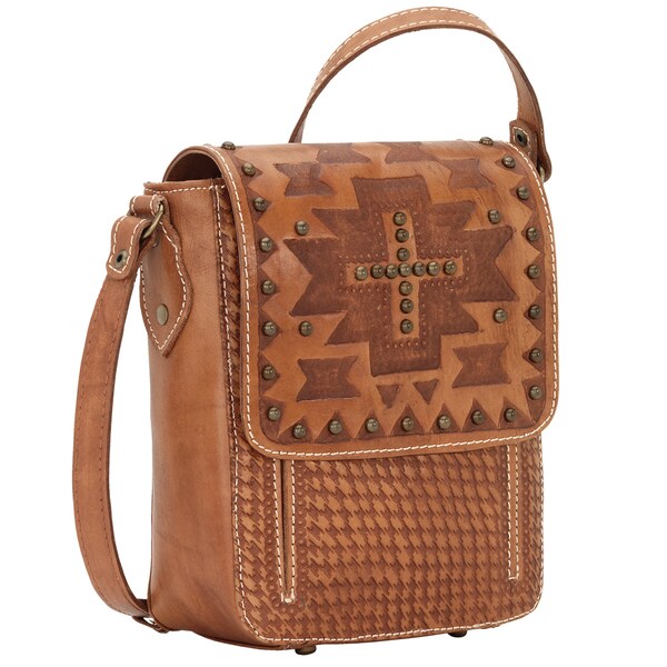 Shop American West Apache Collection Golden Tan Crossbody Bag - Free ...