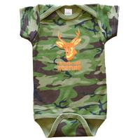 Rocket Bug 'I'm Told I Like Hunting' Cotton Camo Baby Bodysuit