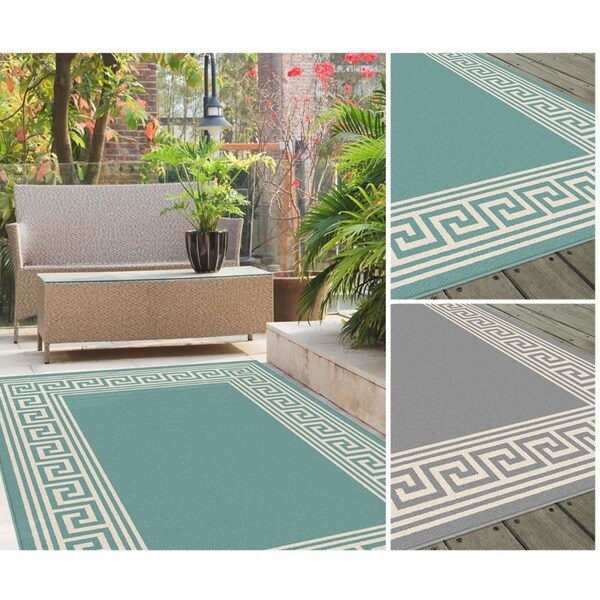 Alise Garden Town Greek Key Area Rug (7'10 x 10'3)
