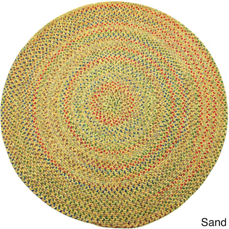 Rhody Rug Sophia Indoor/ Outdoor Braided Area Rug - Sand - 8' Round