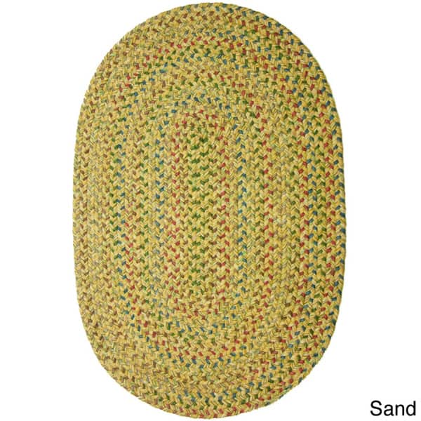 Rhody Rug Sophia Indoor/ Outdoor Braided Area Rug - Sand - 7' x 9' Oval