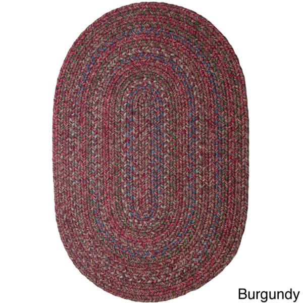 Rhody Rug Sophia Indoor/ Outdoor Braided Area Rug - Burgundy - 7' x 9' Oval