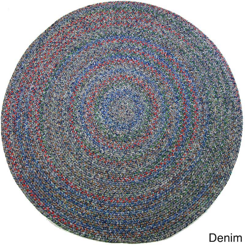 Rhody Rug Sophia Indoor/ Outdoor Braided Area Rug - Denim - 6' Round