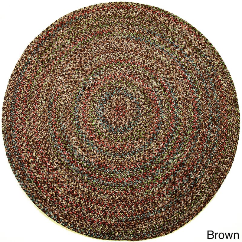 Rhody Rug Sophia Indoor/ Outdoor Braided Area Rug - Brown - 4' Round
