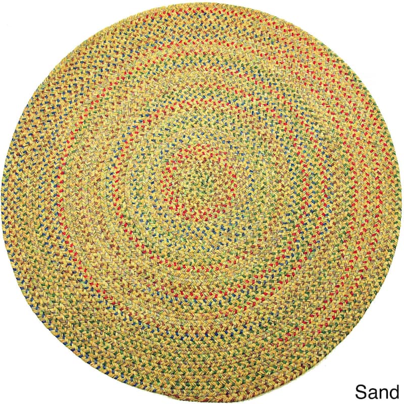 Rhody Rug Sophia Indoor/ Outdoor Braided Area Rug - Sand - 6' Round