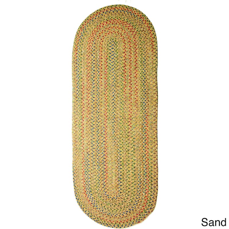 Rhody Rug Sophia Indoor/ Outdoor Braided Area Rug - Sand - 2' x 6' Runner
