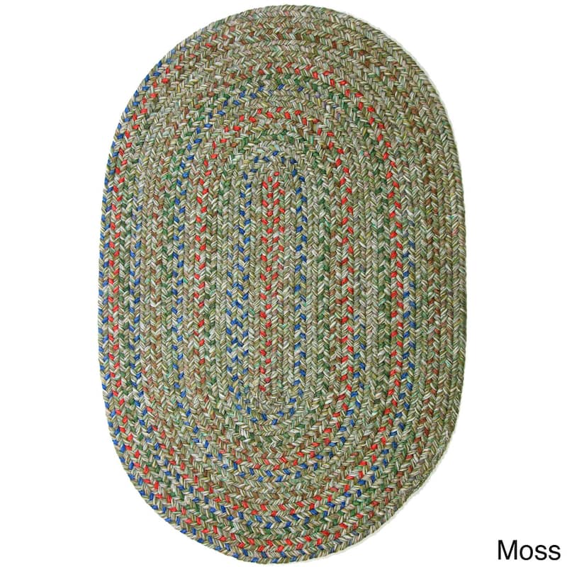 Rhody Rug Sophia Indoor/ Outdoor Braided Area Rug - Moss - 8' x 11' Oval