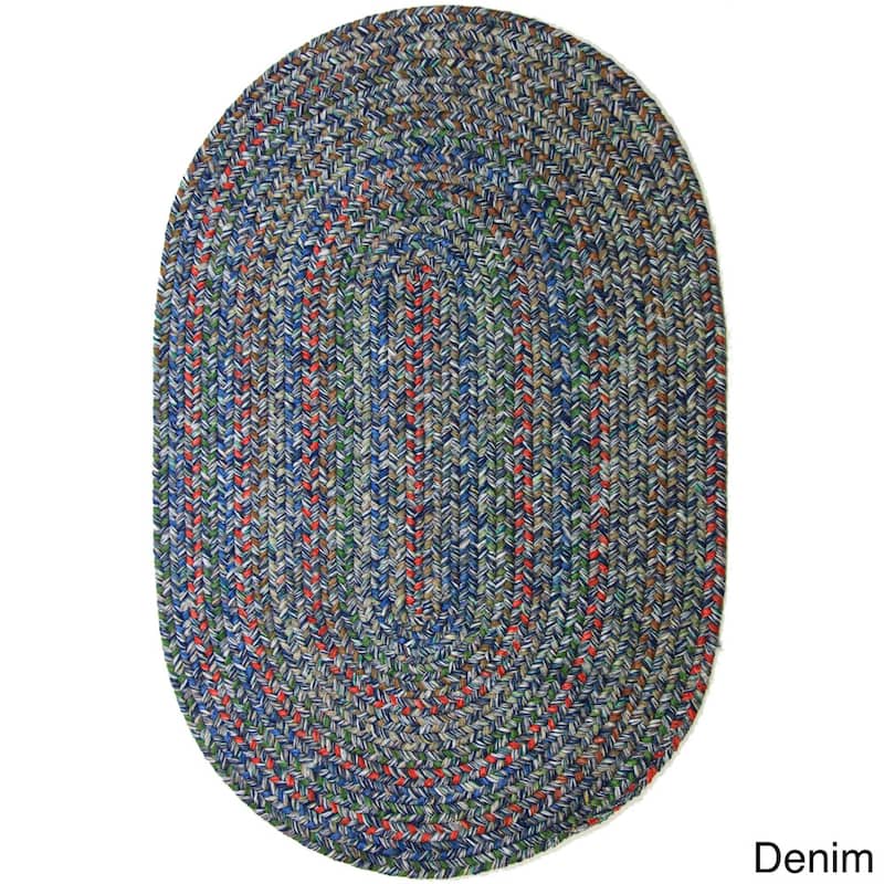 Rhody Rug Sophia Indoor/ Outdoor Braided Area Rug - Denim - 8' x 11' Oval