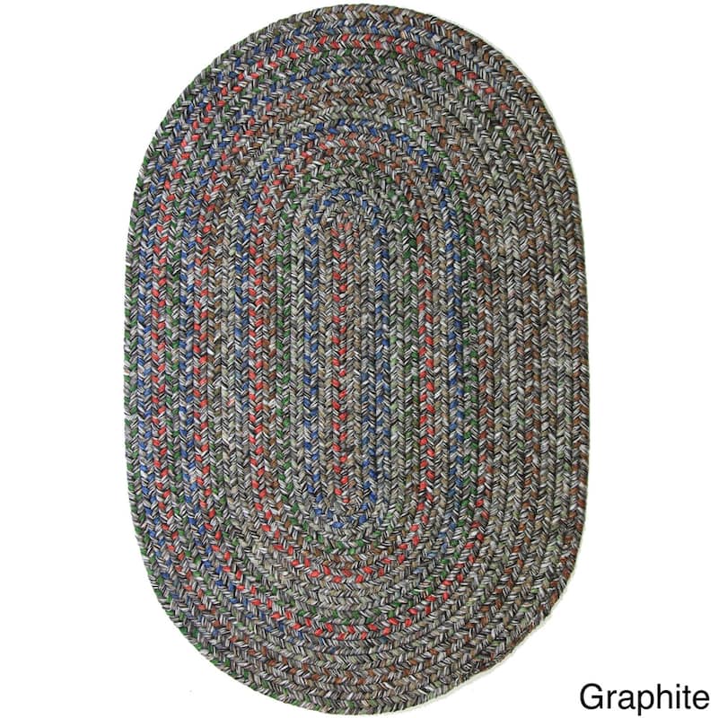 Rhody Rug Sophia Indoor/ Outdoor Braided Area Rug - Graphite - 8' x 11' Oval