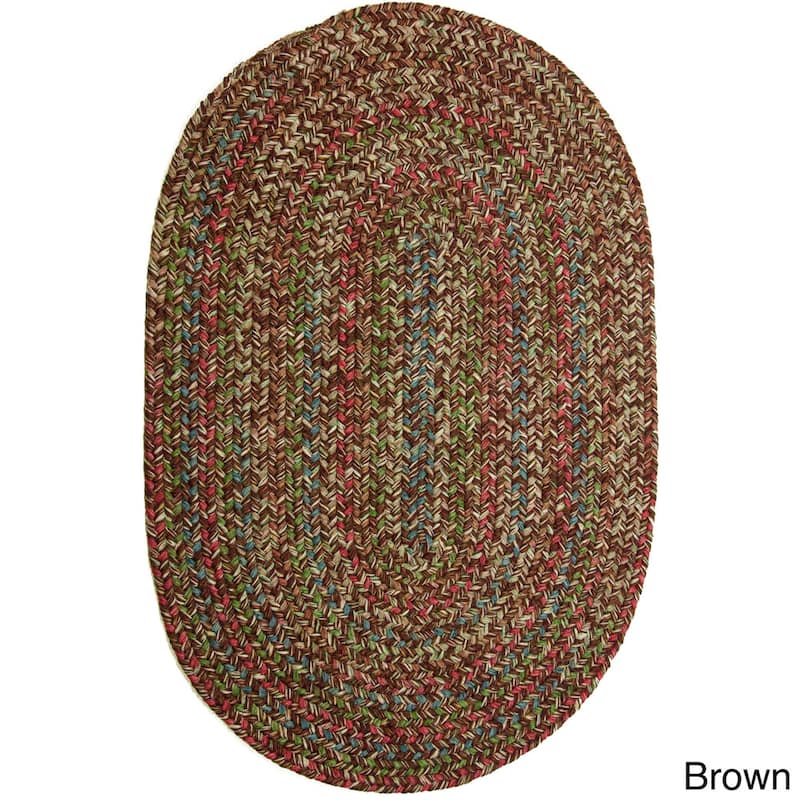 Rhody Rug Sophia Indoor/ Outdoor Braided Area Rug - Brown - 8' x 11' Oval