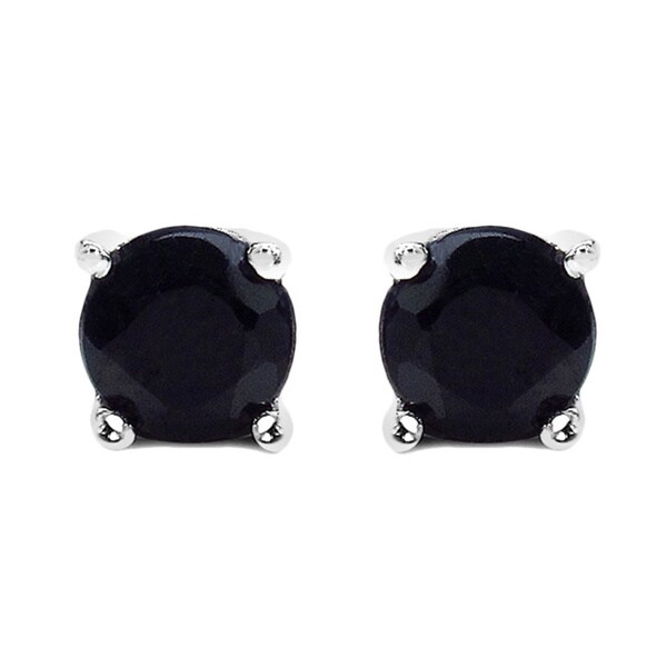Malaika 1.20 Carat Genuine Black Sapphire .925 Sterling Silver Earrings. Opens flyout.