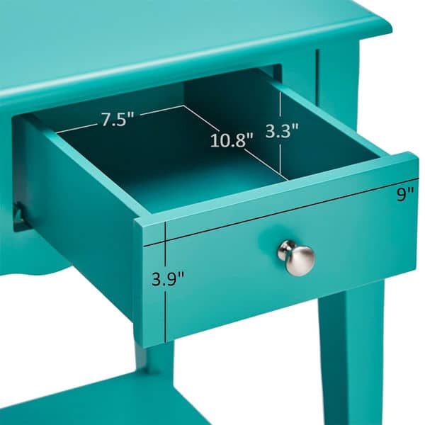 dimension image slide 0 of 2, Daniella 1-Drawer Wood Storage Accent End Table by iNSPIRE Q Bold