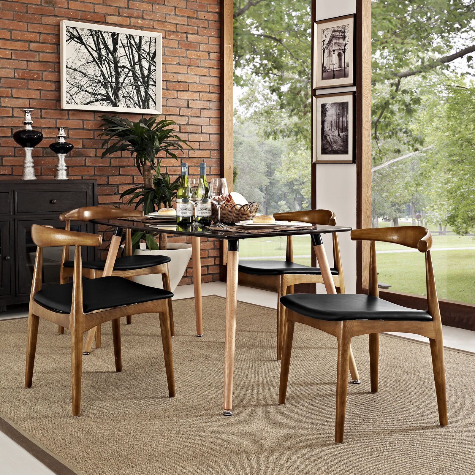 Shop Tracy Leatherette and Wood Mid-century Dining Chairs (Set of 4