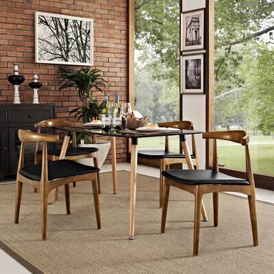 Tracy Leatherette and Wood Mid-century Dining Chairs (Set of 4)
