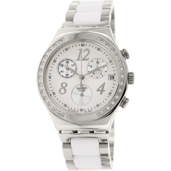 reloj swatch plateado mujer