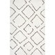 preview thumbnail 2 of 1, Nuloom Ivory/Brown Soft and Plush Moroccan Trellis Shag Rug