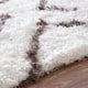 preview thumbnail 3 of 1, Nuloom Ivory/Brown Soft and Plush Moroccan Trellis Shag Rug