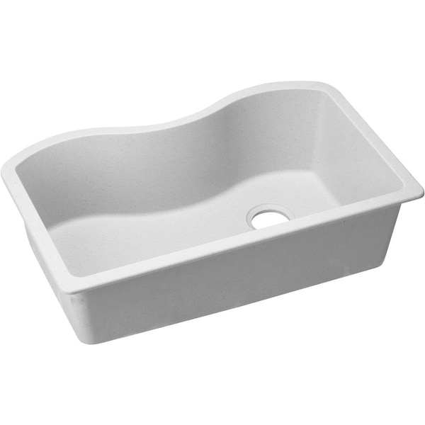 Elkay Quartz Classic 33" x 20" x 9-1/2", Single Bowl Undermount Sink, White