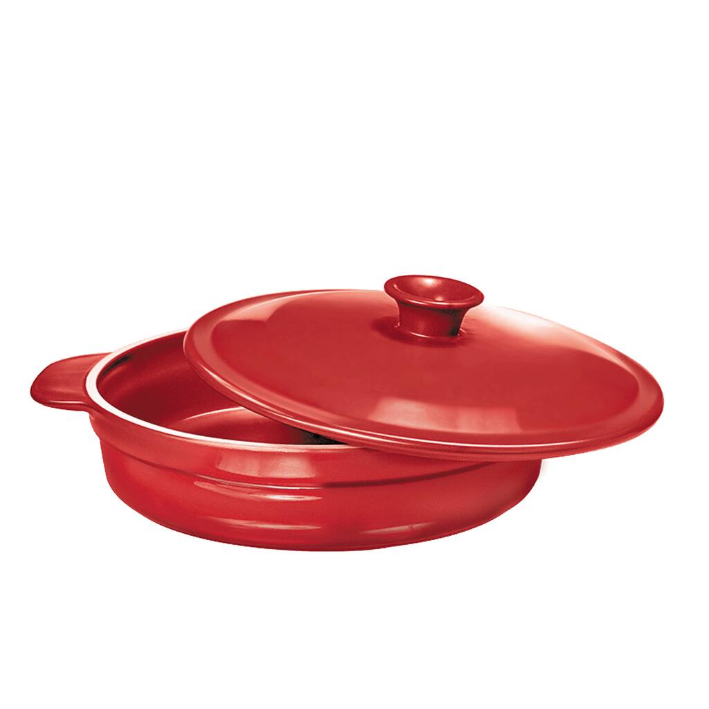 French Home 2.6-quart Red Poppy Flame Top Sauté Pan with Lid