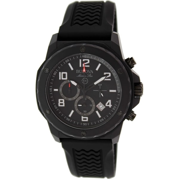 Bulova Mens Sport 98B223 Black Rubber Quartz Watch   17107361