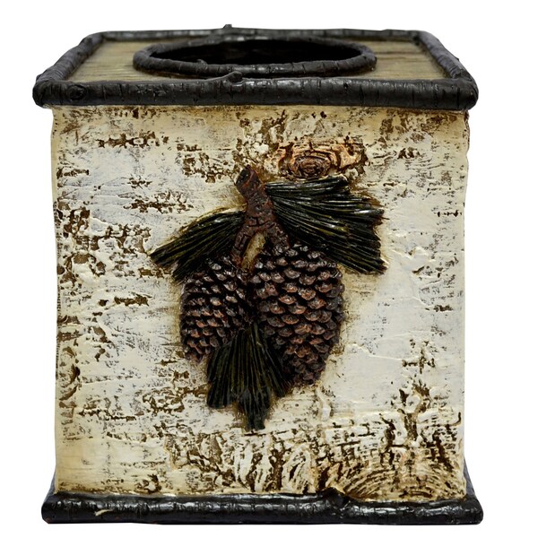HiEnd Accents Birch Pinecone Tissue Box