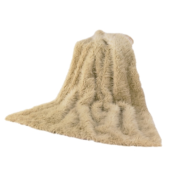 HiEnd Accents Faux Fur Throw Sheep