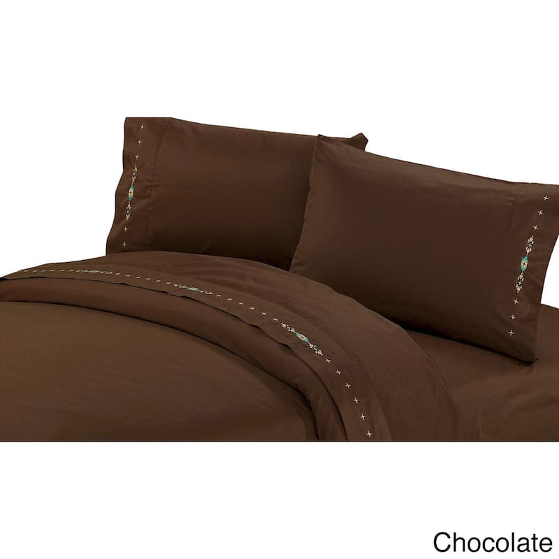 Paseo Road by HiEnd Accents Embroidered Southwestern Bed Sheet Set
