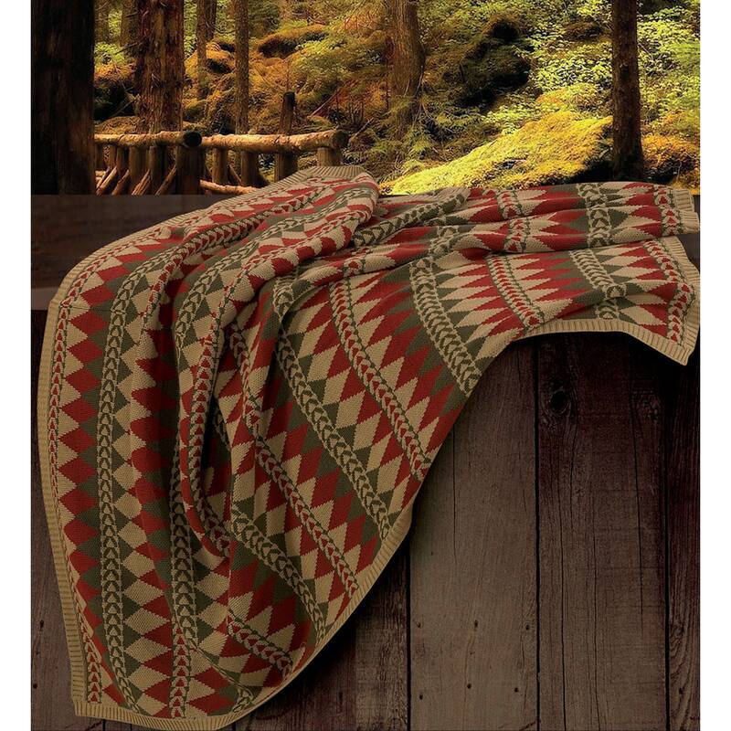 Hiend Accents Wilderness Ridge Knitted Throw Blanket, 50" x 60", 1PC