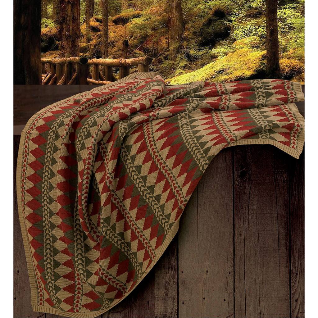 Hiend Accents Wilderness Ridge Knitted Throw Blanket, 50" x 60", 1PC