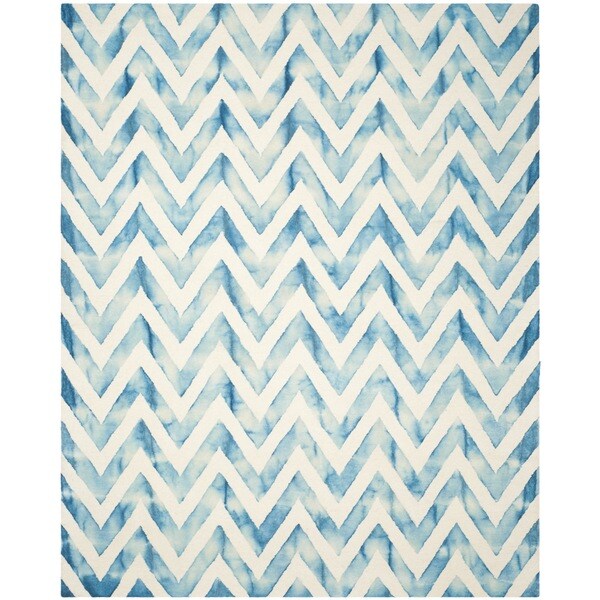 Safavieh Handmade Dip Dye Watercolor Vintage Ivory/ Turquoise Wool Rug - 8' x 10'