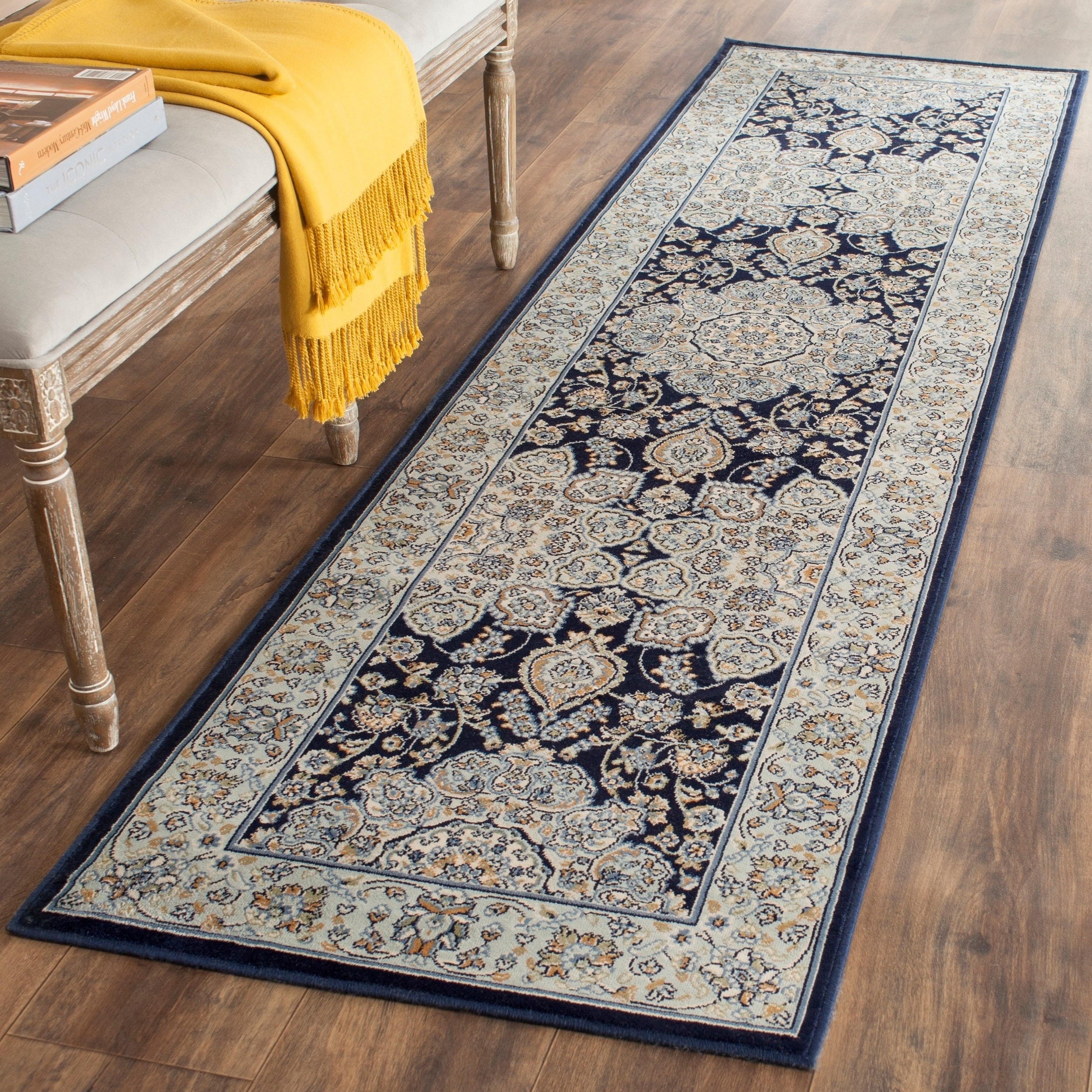 Shop Safavieh Persian Garden Navy/ Light Blue Viscose Rug 2'2 x 8