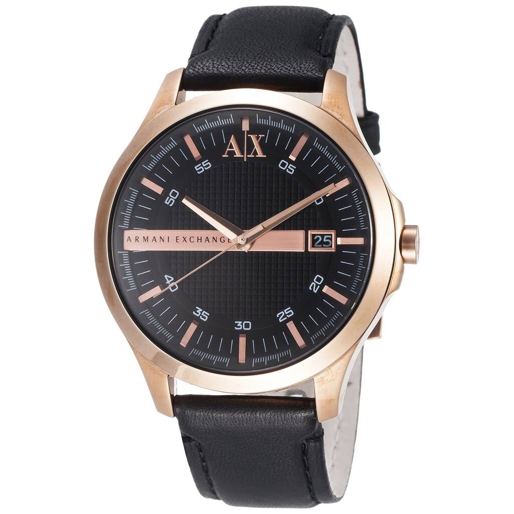 Armani Exchange Men's AX2129 Black Leather Quartz Watch
