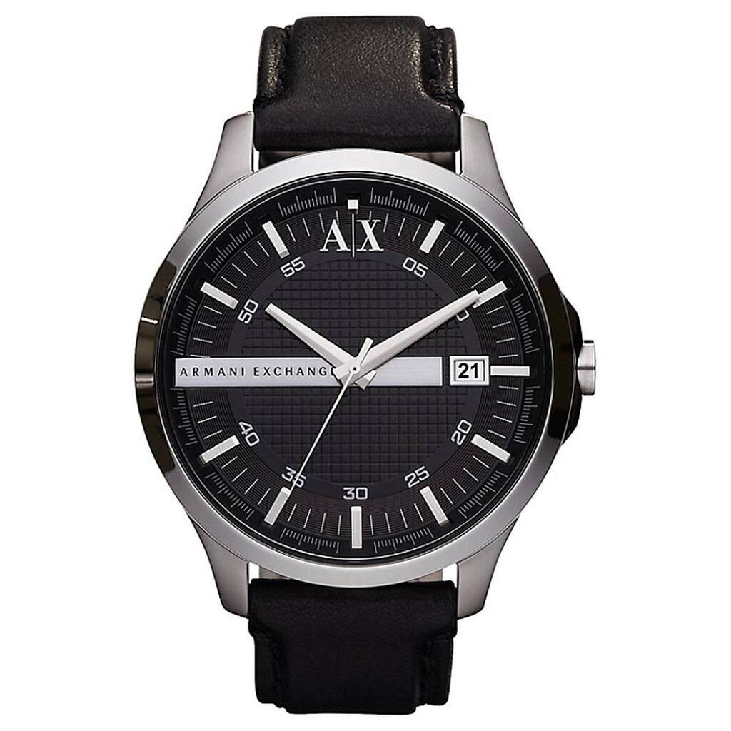 Armani Exchange Men's AX2101 Black Leather Quartz Watch