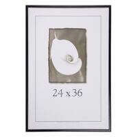 13x16 White Picture Frame with 10.5x13.5 Black Mat Opening for 11x14 Image,  0.75 Inch Border, UV