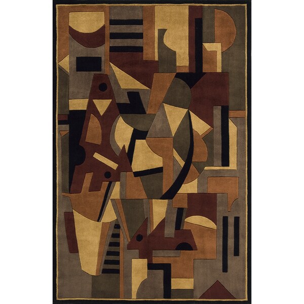 Momeni New Wave Pomegranate Hand-Tufted and Hand-Carved Wool Rug (7'6 X 9'6) - 7'6" x 9'6"