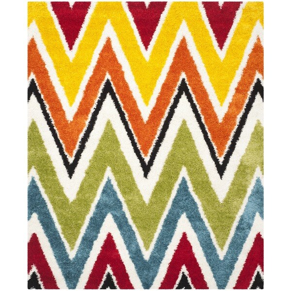 Safavieh Kids Shag Ivory/ Multi Chevron Rug - 8' x 10'