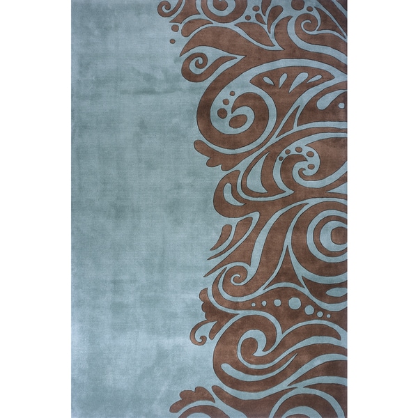 Momeni New Wave Turquoise Hand Tufted And Carved Wool Rug 7 6 Momeni New Wave Turquoise Hand Tufted And Carved Wool Rug 7