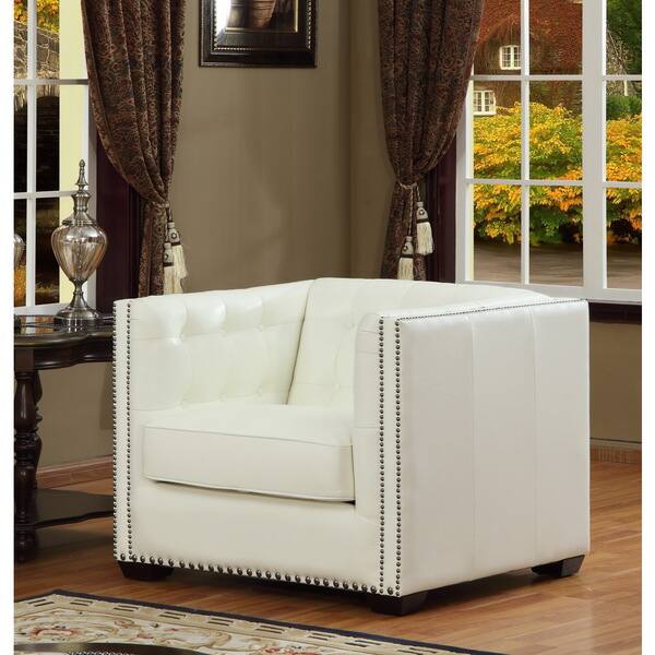 Belarie White Leather Chair Bed Bath & Beyond 9955494