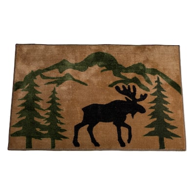 HiEnd Accents Moose Print Acrylic Rug (2' x 3') - 2' x 3'